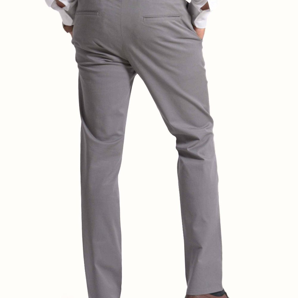 OLGYN Haruto Slim Fit Stretch Gray Chino Pant - Picture 2 of 4